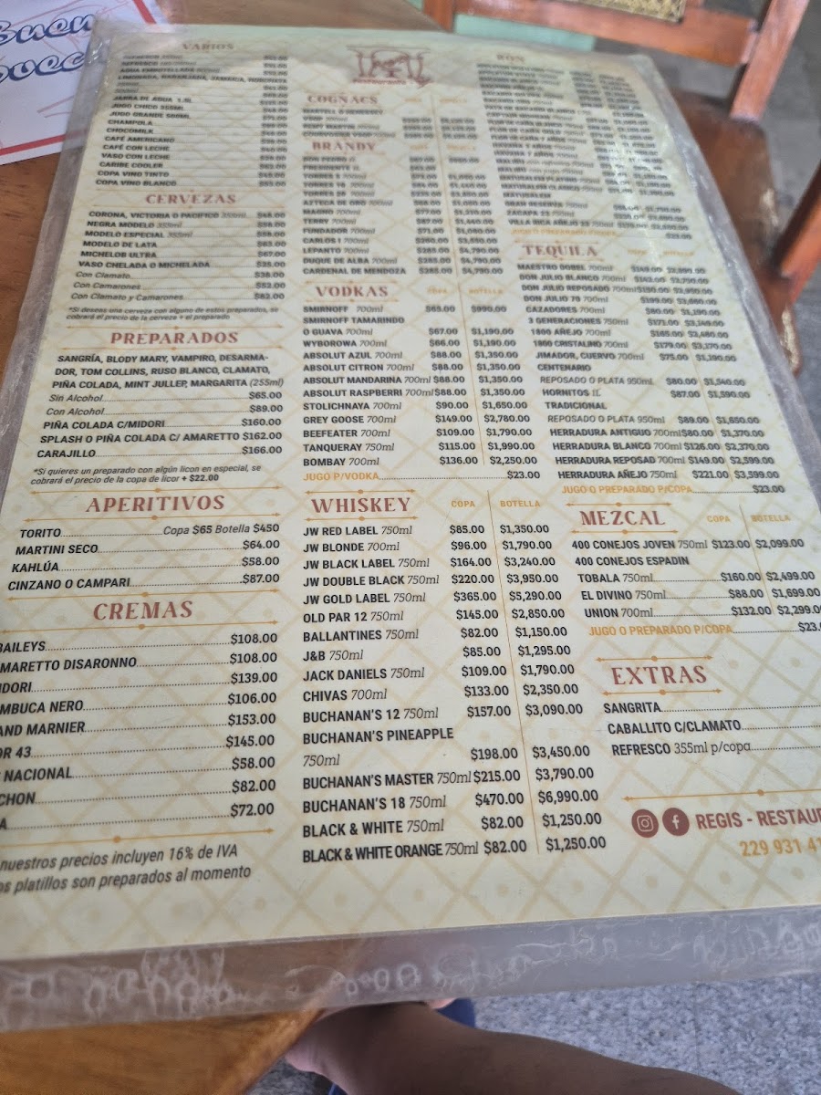 Restaurant Bar Regis Menu - Image 3